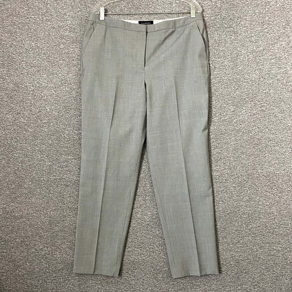 Talbots Women’s Size 12 Gray Wool Tapered Leg Dress Pants